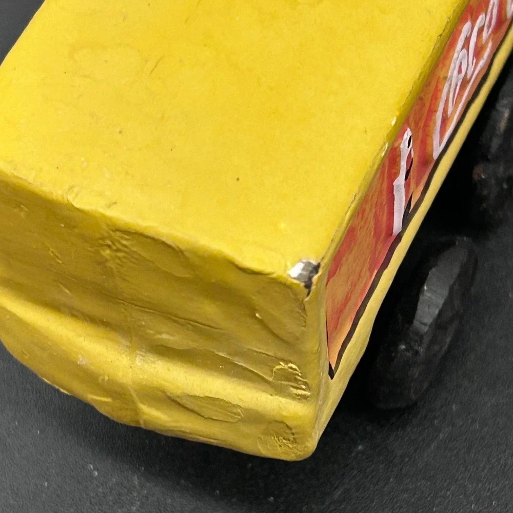 Vintage Coca-Cola Cast Iron Delivery Truck Yellow Black 7.5 Inch Antique Style